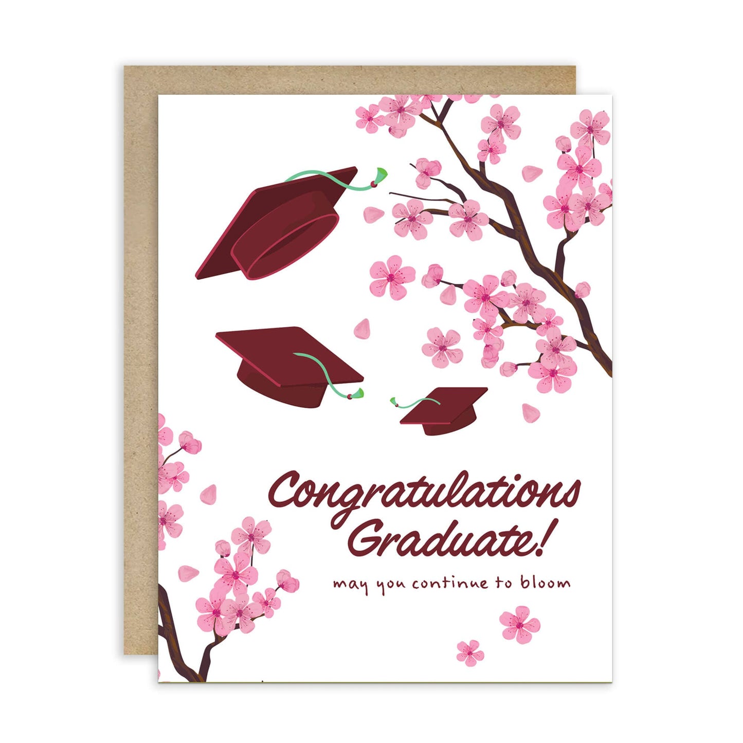 Cherry Blossom Graduation Card | Pink Japanese Flower Congrats