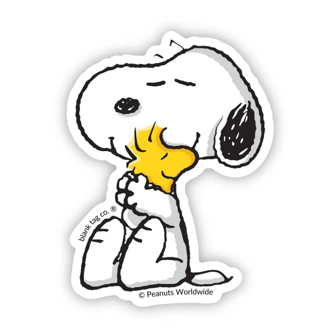 Peanuts® Waterproof Sticker -Snoopy Hugging Woodstock