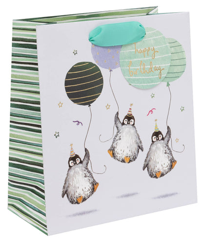 BAG MEDIUM BIRTHDAY PENGUINS - Front & Company: Gift Store