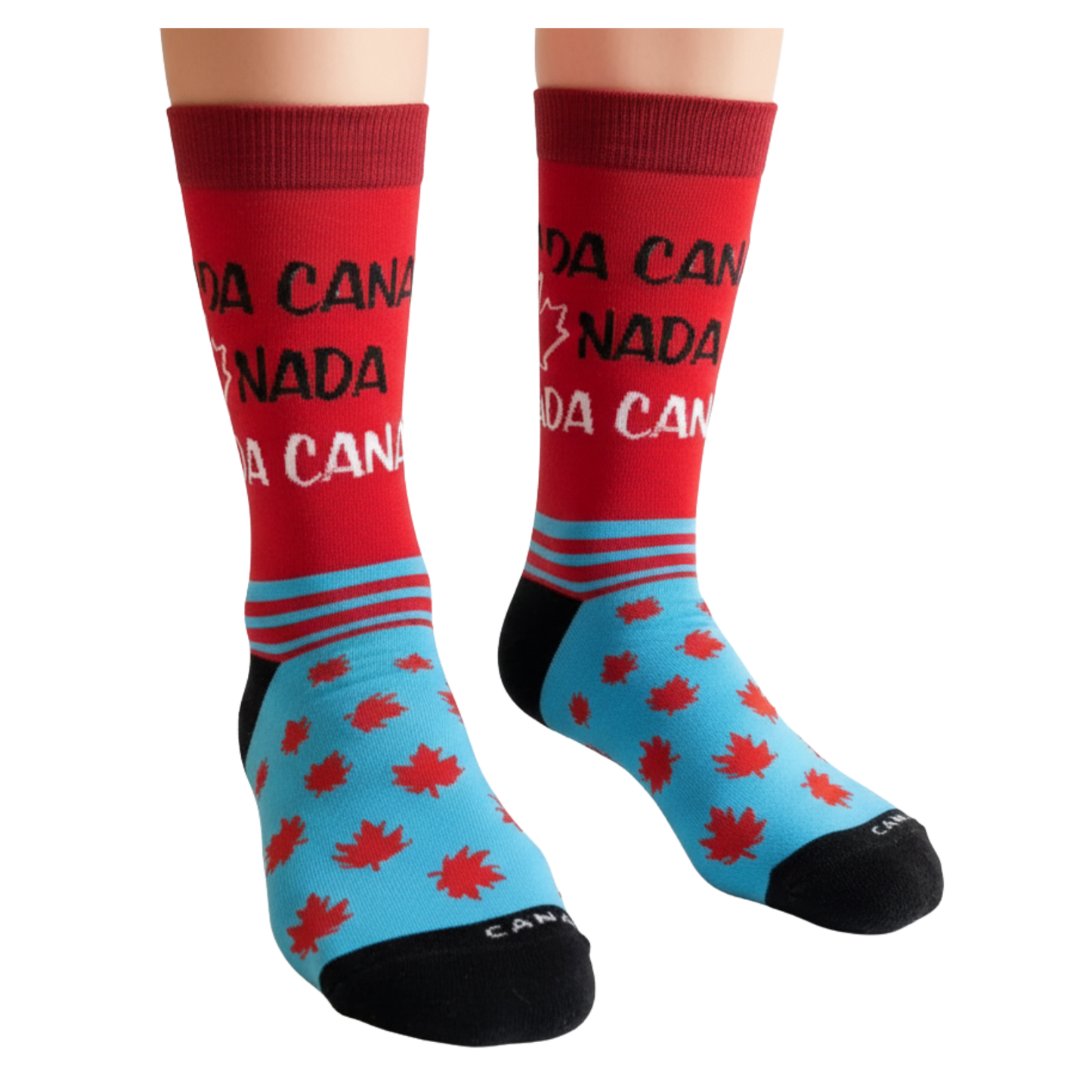 Canada Maple Leaf Crew Socks, Colorful Canadian Flag Graphic Travel Souvenir
