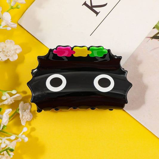 Funky Big - Eyed Hair Claw with Colorful Accents