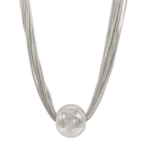 Multi Strand Ball Necklace silver - Front & Company: Gift Store