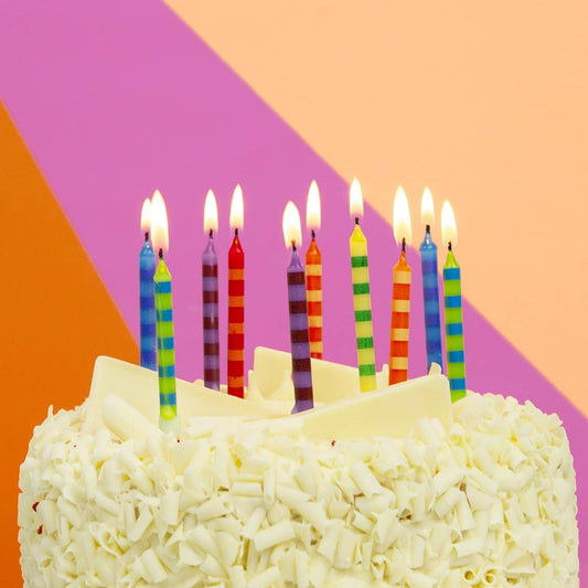Striped Birthday Candles | 24 Pack | Birthday Party |