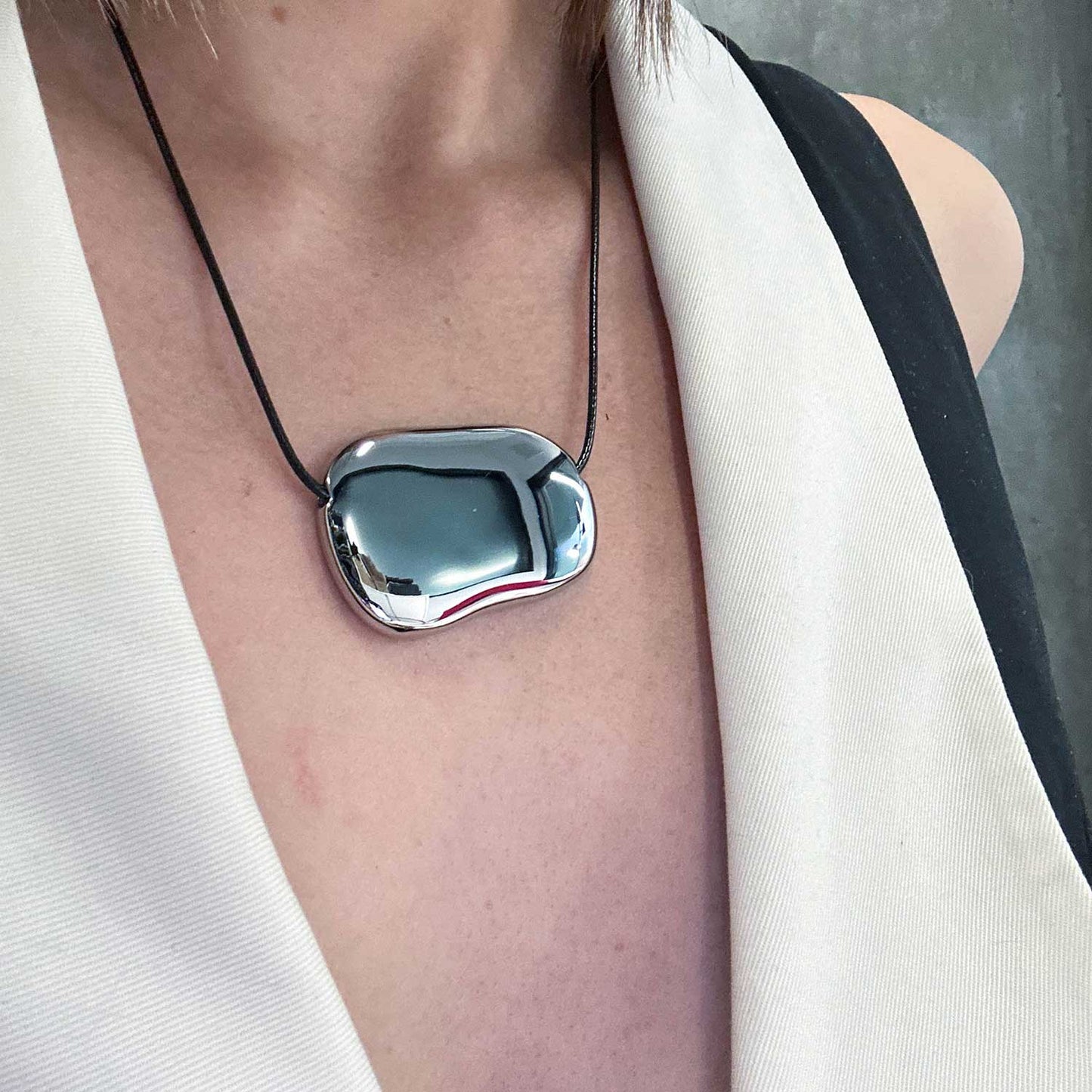 Linda Cord Vegan Leather Necklace