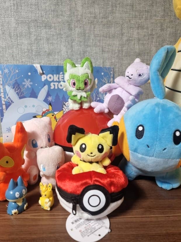 Pokemon Poké Ball Plush Pouch + Random Keychain 8cm SET