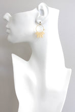 Load image into Gallery viewer, ISLE02 Mini matte cream colored hoop earrings
