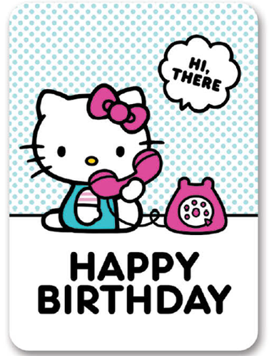 Deluxe Greeting Card Hello Kitty Telephone Blue - Front & Company: Gift Store