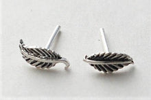 Load image into Gallery viewer, Feather Stud Earrings sterling silver Natural History
