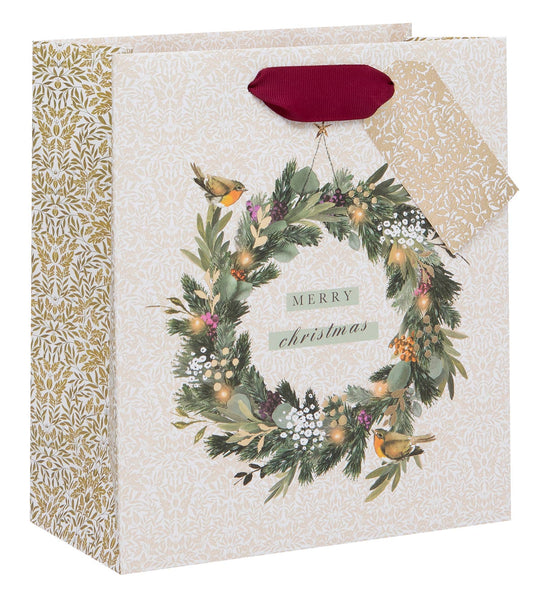 BAG MEDIUM ROBIN WREATH