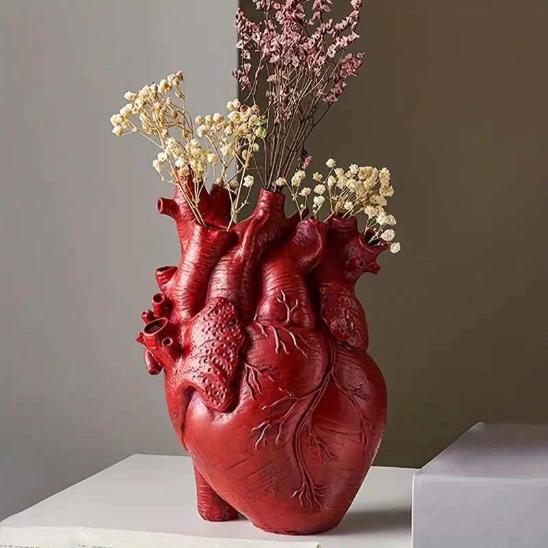 Red Heart Organ Vase Halloween