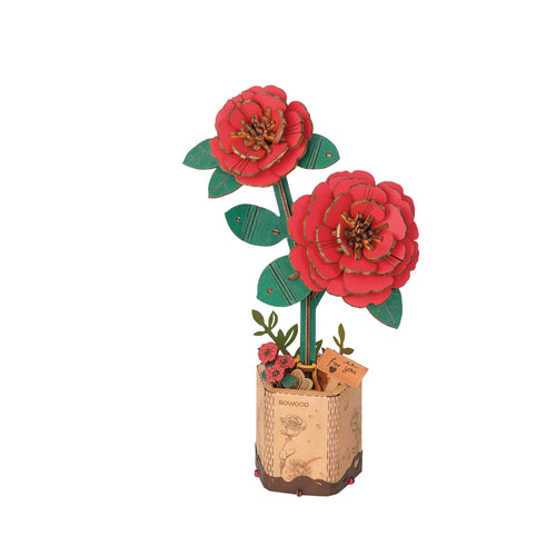 3D Wooden Flower Puzzle: Red Camellia - Front & Company: Gift Store