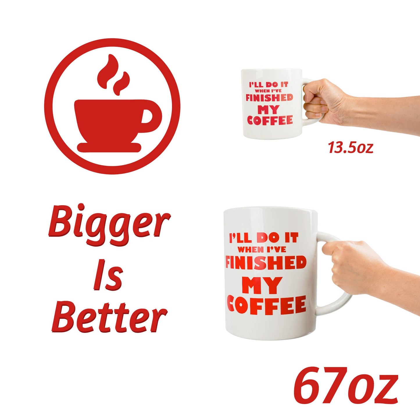 YOBRO 67Oz Extra Large Coffee Mug, Giantic Ceramic Mugs