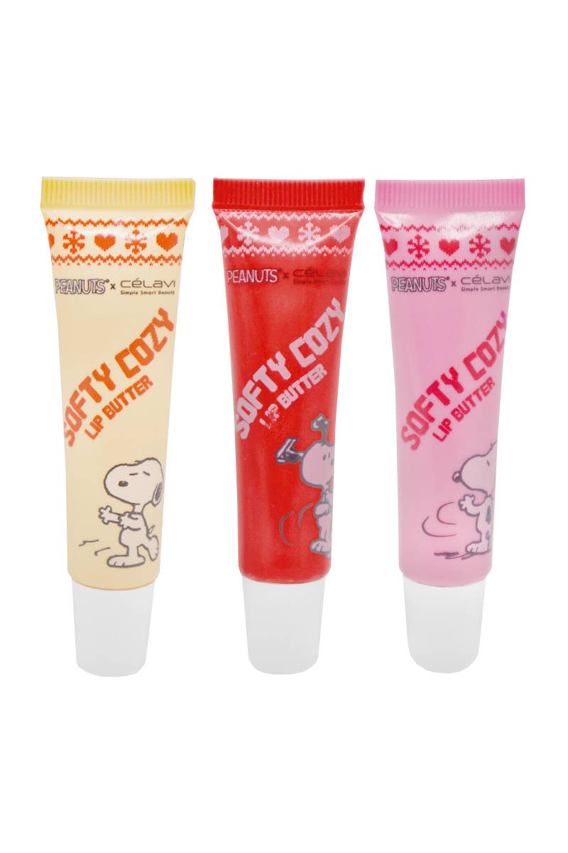 Celavi P46271H Peanuts Holiday Soft Cozy Lip Butter Set
