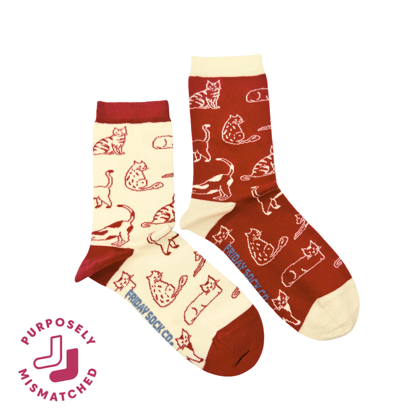 Women's Cats This Did Good Mismatched Crew Socks, Gives Back