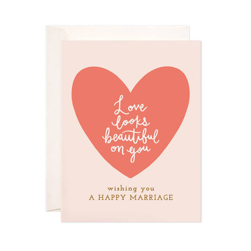 Love Looks Beautiful Greeting Card - Wedding Gift, Card - Front & Company: Gift Store