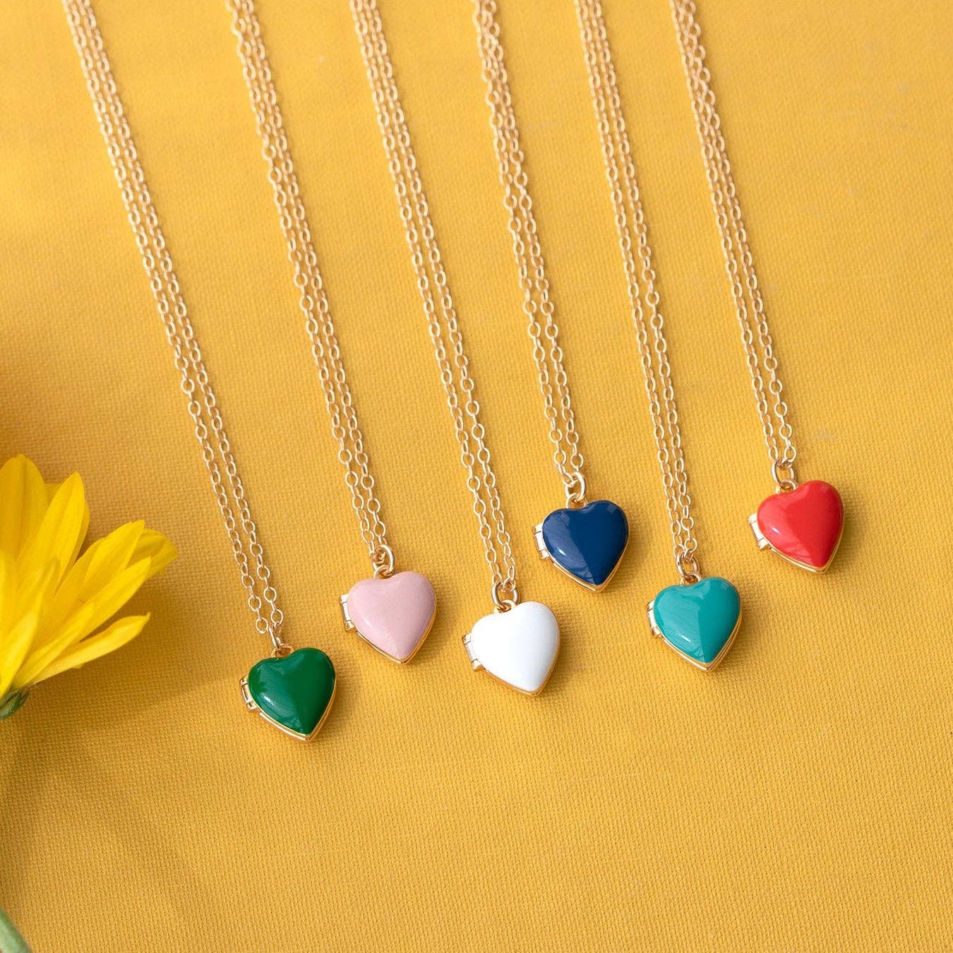 Enamel Heart Locket 18K Gold Vermeil