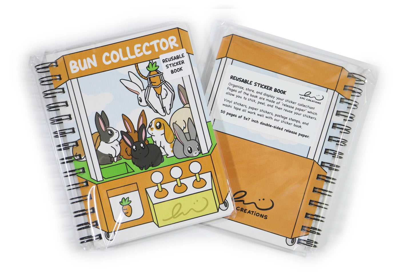 Cute Bunny Claw Machine Reusable Sticker Book