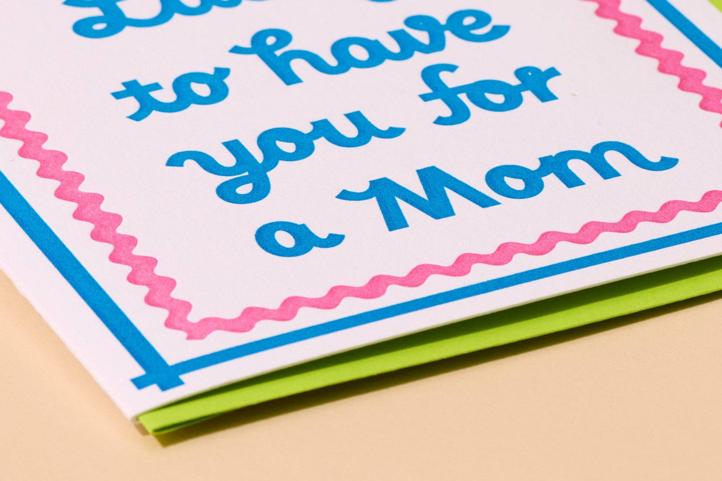 Modern Letterpress Mother's Day Greeting Card - Lucky Mom