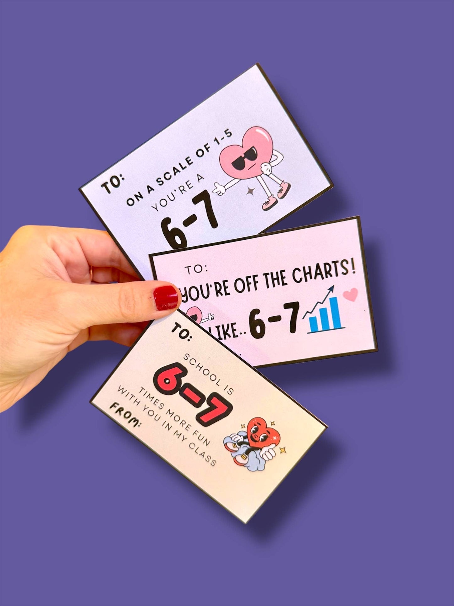 6-7 Six Seven Mini Valentine Cards | School Class | Trending