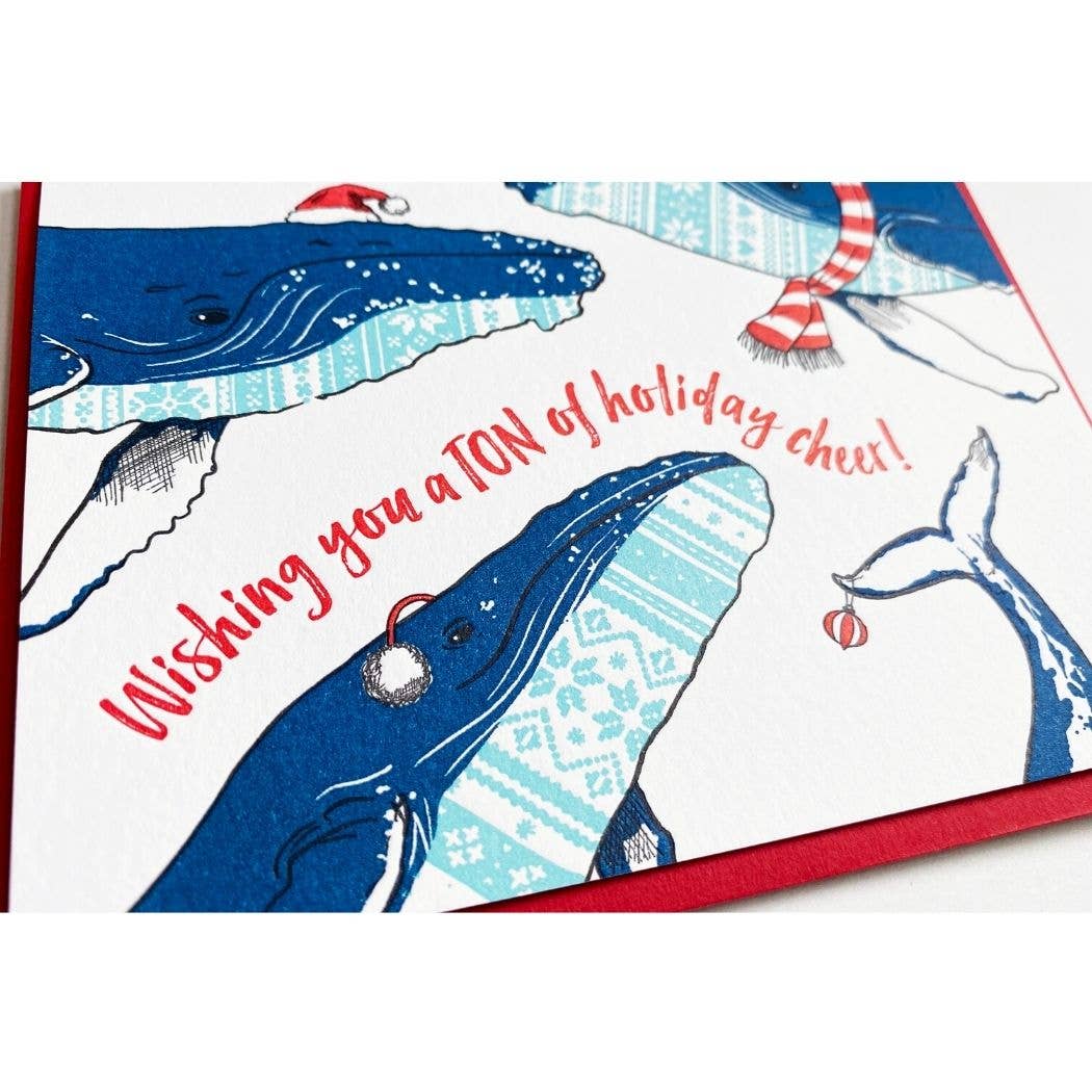 Holiday Sweater Whales Card