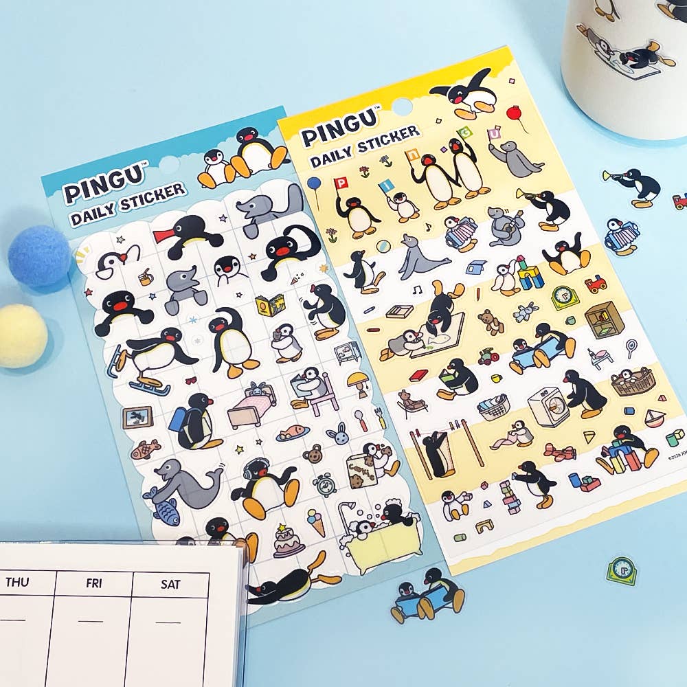 Pingu Daily Sticker Sheet - Cute Diy Deco Planner Stickers