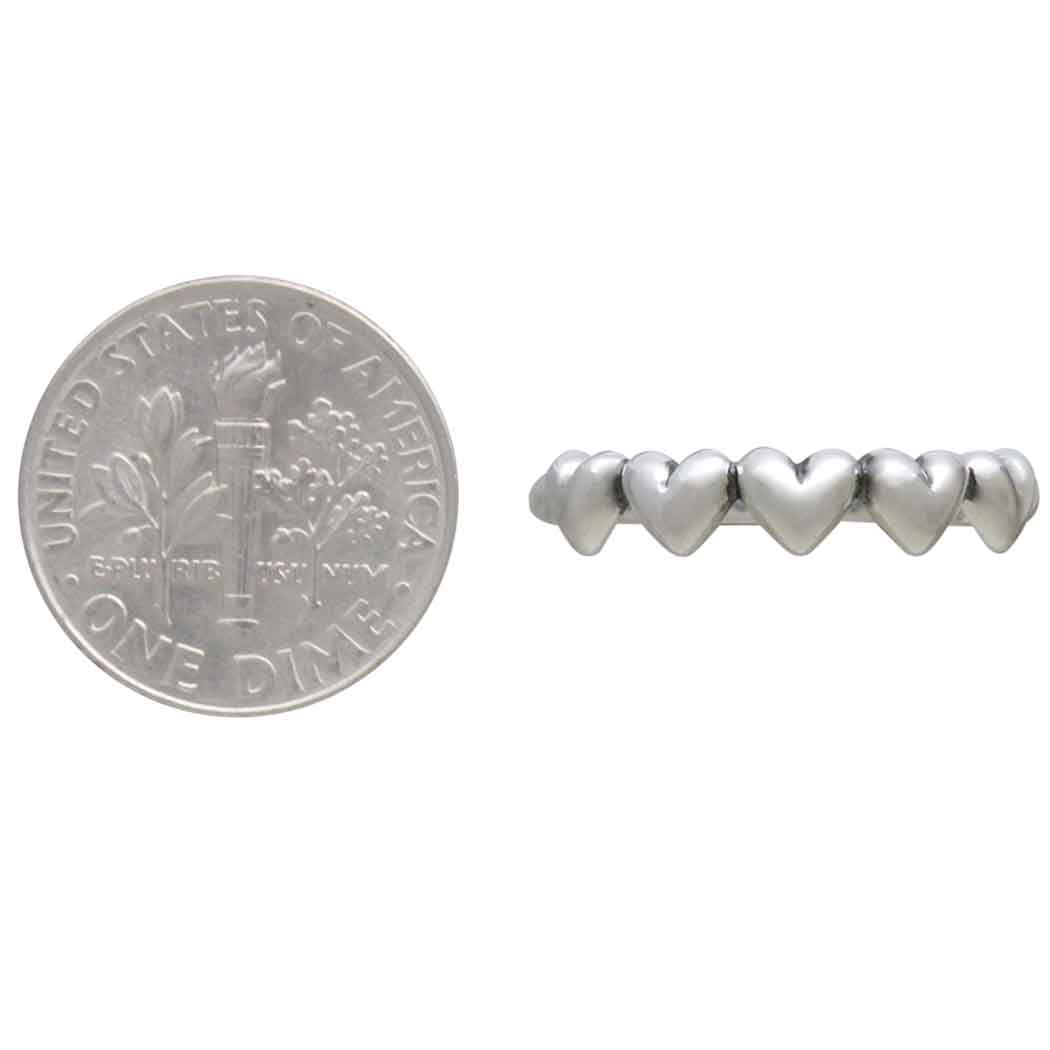Sterling Silver Five Hearts Ring