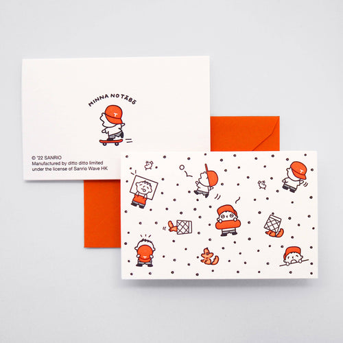 Sanrio pattern card - minna no tabo - letterpress mini card - Front & Company: Gift Store