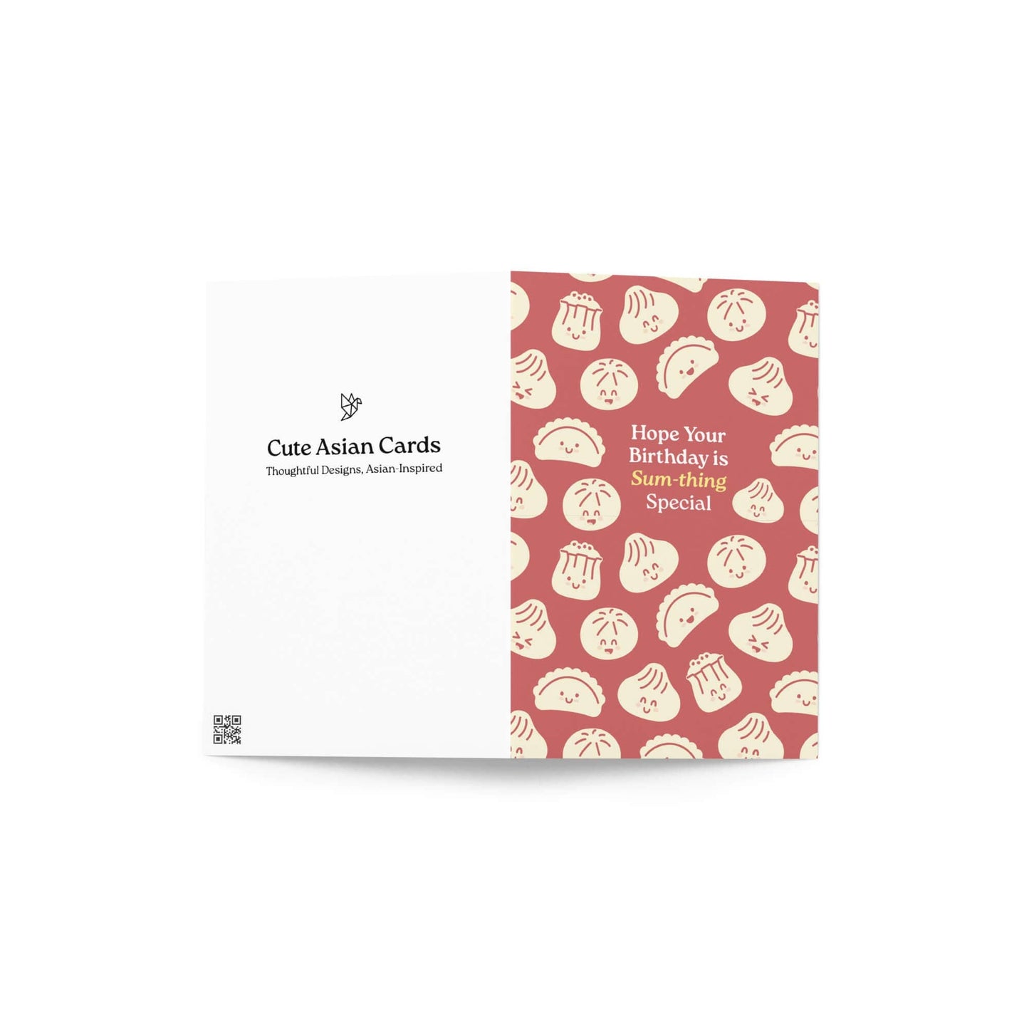 Dim Sum Special Cute Birthday Cards | Red Asian Dumpling Bao Food Snacks