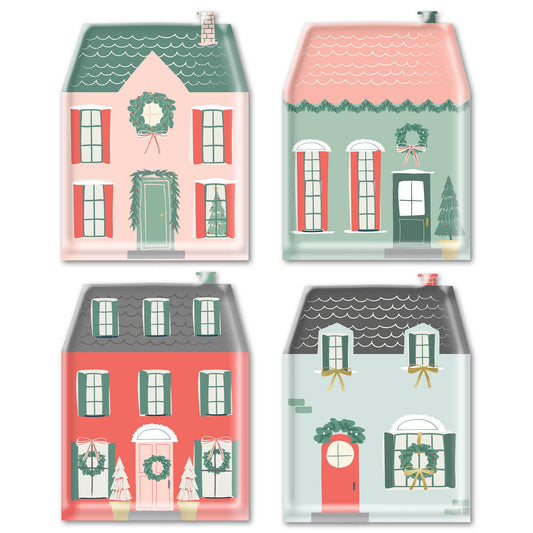 VIL940 - Village Christmas House Shaped Plate