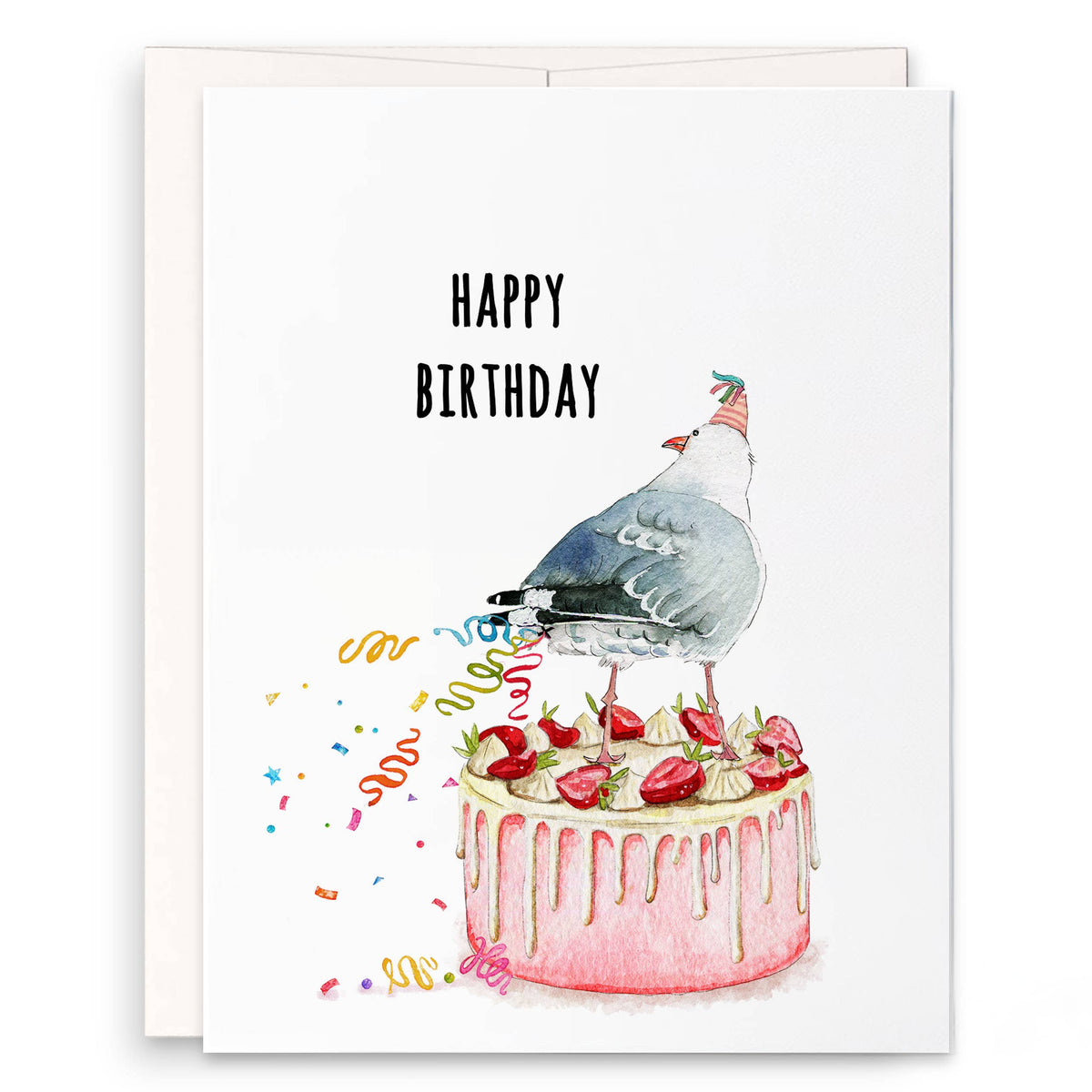 Seagull Fart Cake - Funny Birthday Card
