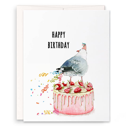 Seagull Fart Cake - Funny Birthday Card