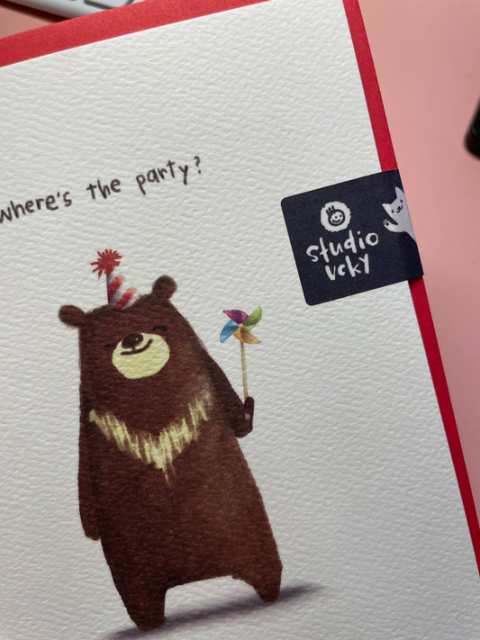 Greeting Card - Pinwheel Bear