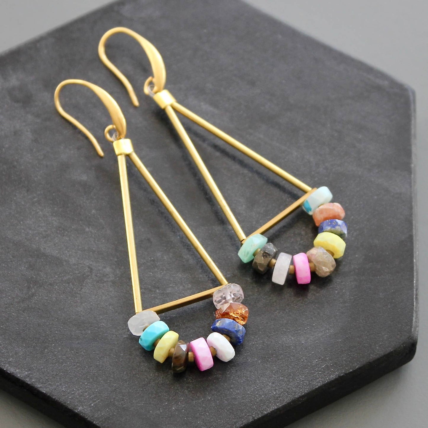 KYLE45 stone geometric earrings