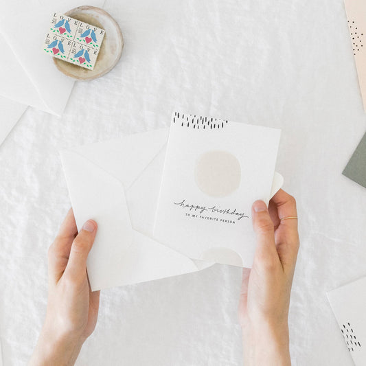 Birthday White Dots Greeting Card
