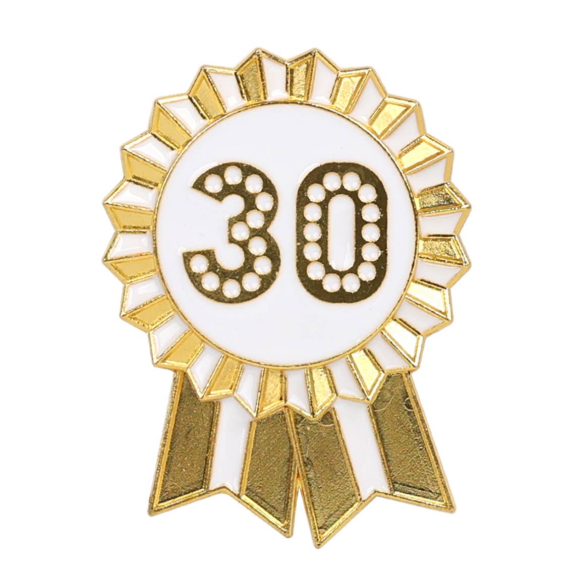 Gold Enamel Birthday Pin Badge | 30 | Milestone Birthday |
