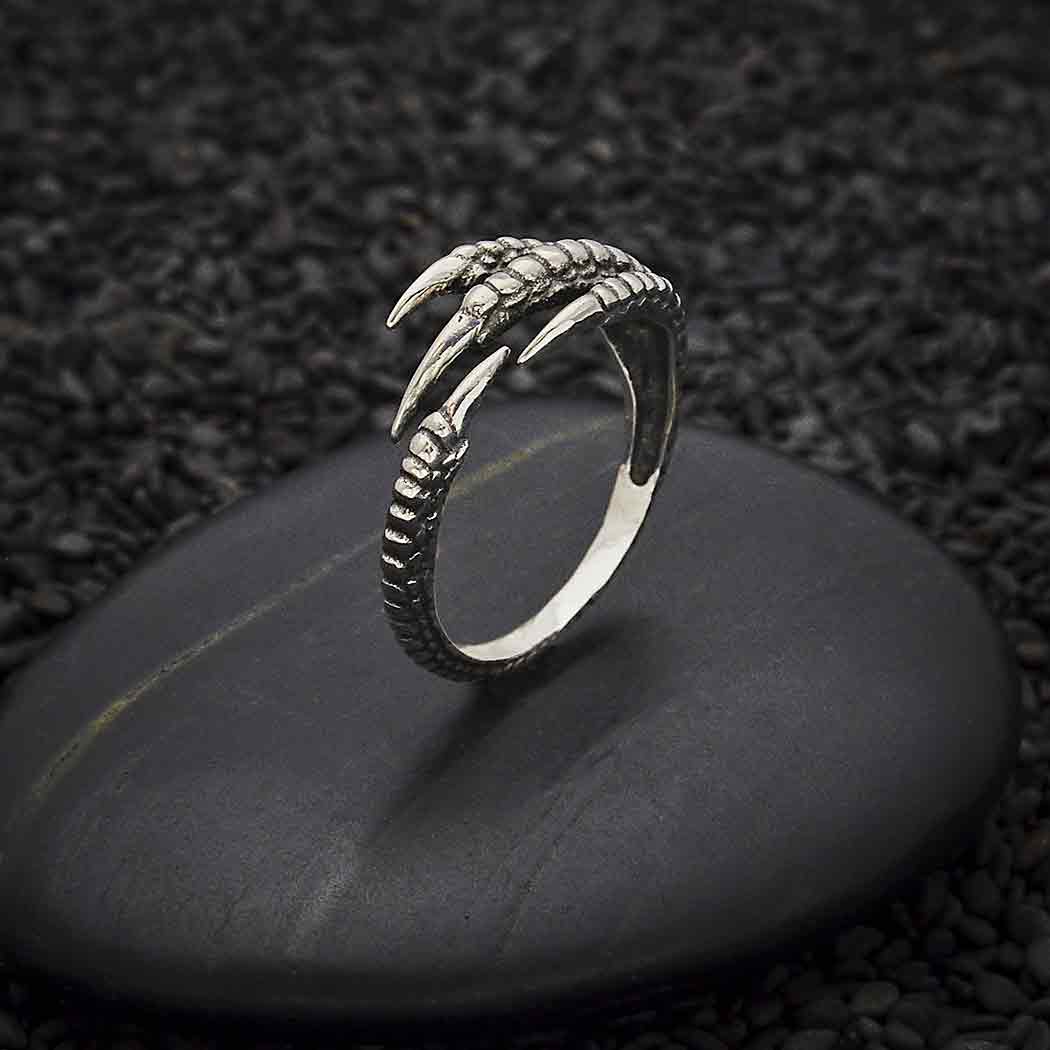 Sterling Silver or Bronze Adjustable Bird Claw Ring