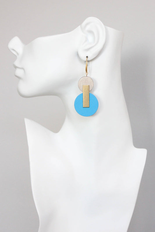 KYLE46 capri blue disc earrings