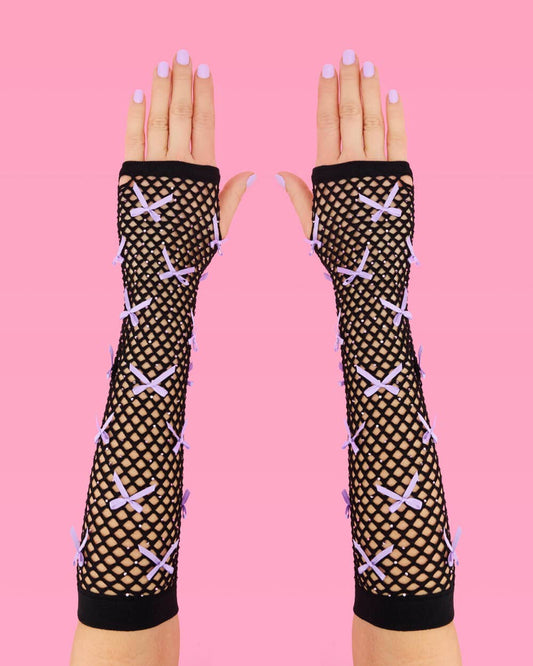 Fishnet Bow Concert Gloves, Birthday Accessory, Bach Party