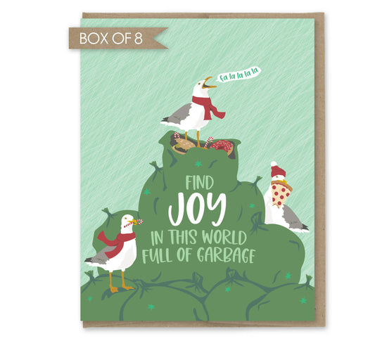 Find Joy in Garbage Seagulls Holiday Card - Box of 8