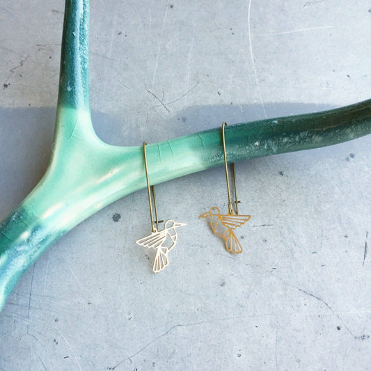 Hummingbird Geometric Earrings