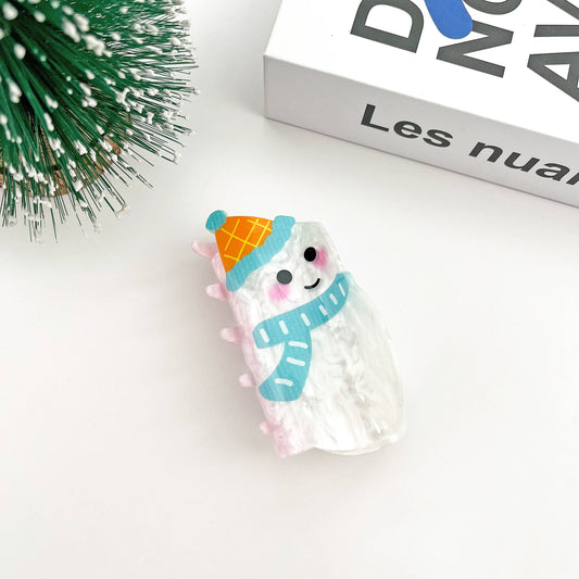 Scarf Snowman Hair Clip, Christmas Claw Hair Clip