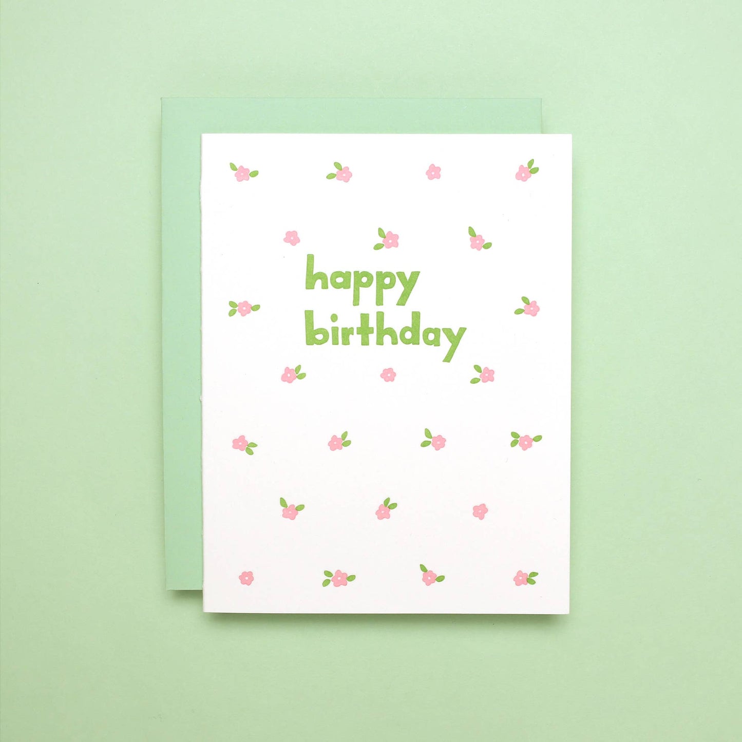 Mini Floral Birthday  - Letterpress Greeting Card