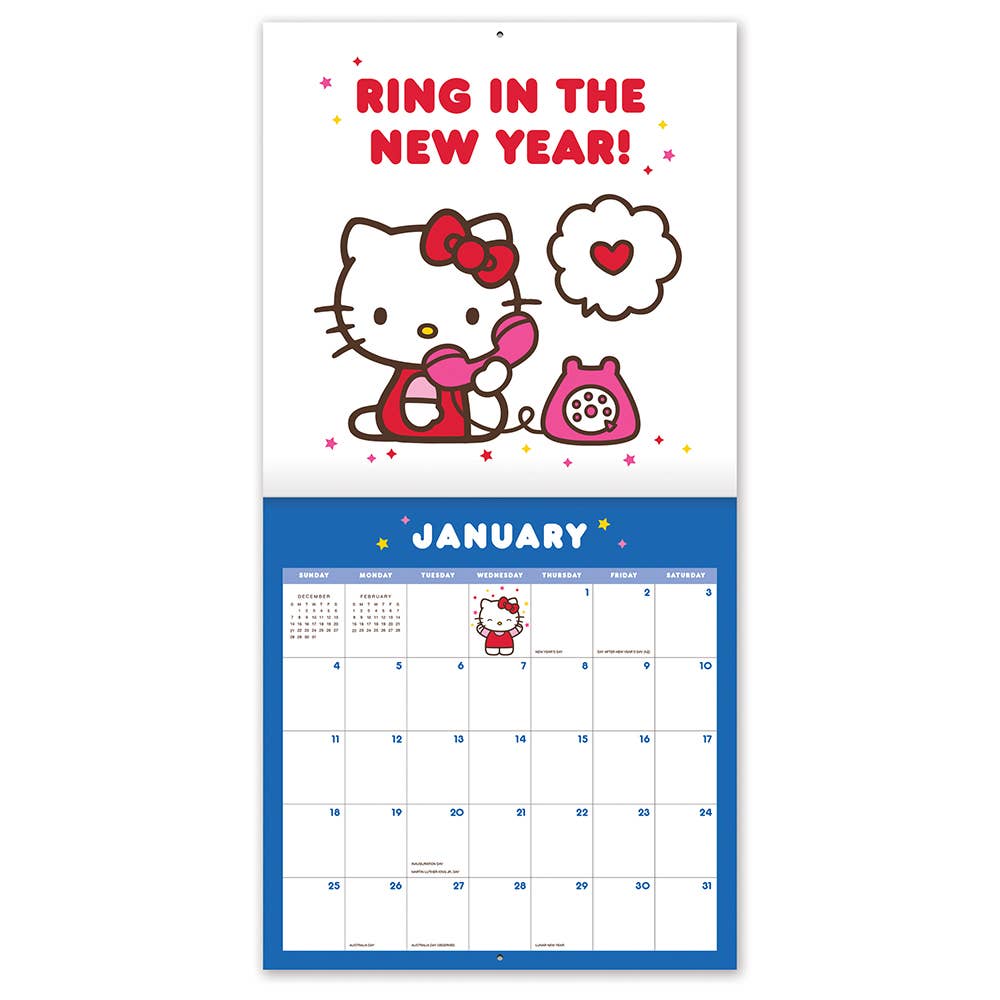 2026 Hello Kitty Playful Pink Calendar 12" x 12" Calendar