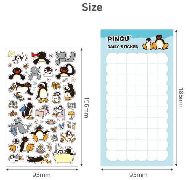 Pingu Daily Sticker Sheet - Cute Diy Deco Planner Stickers