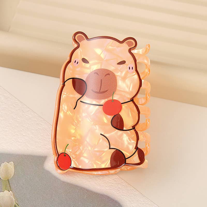 Cartoon Capybara Hair Claws, Animal Hair Accessories
