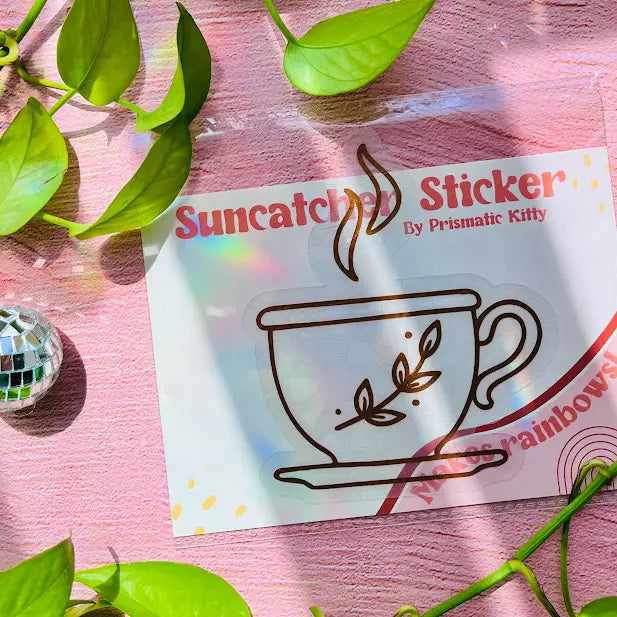 Tea Cup Suncatcher | Window Cling | Rainbow Maker Sticker