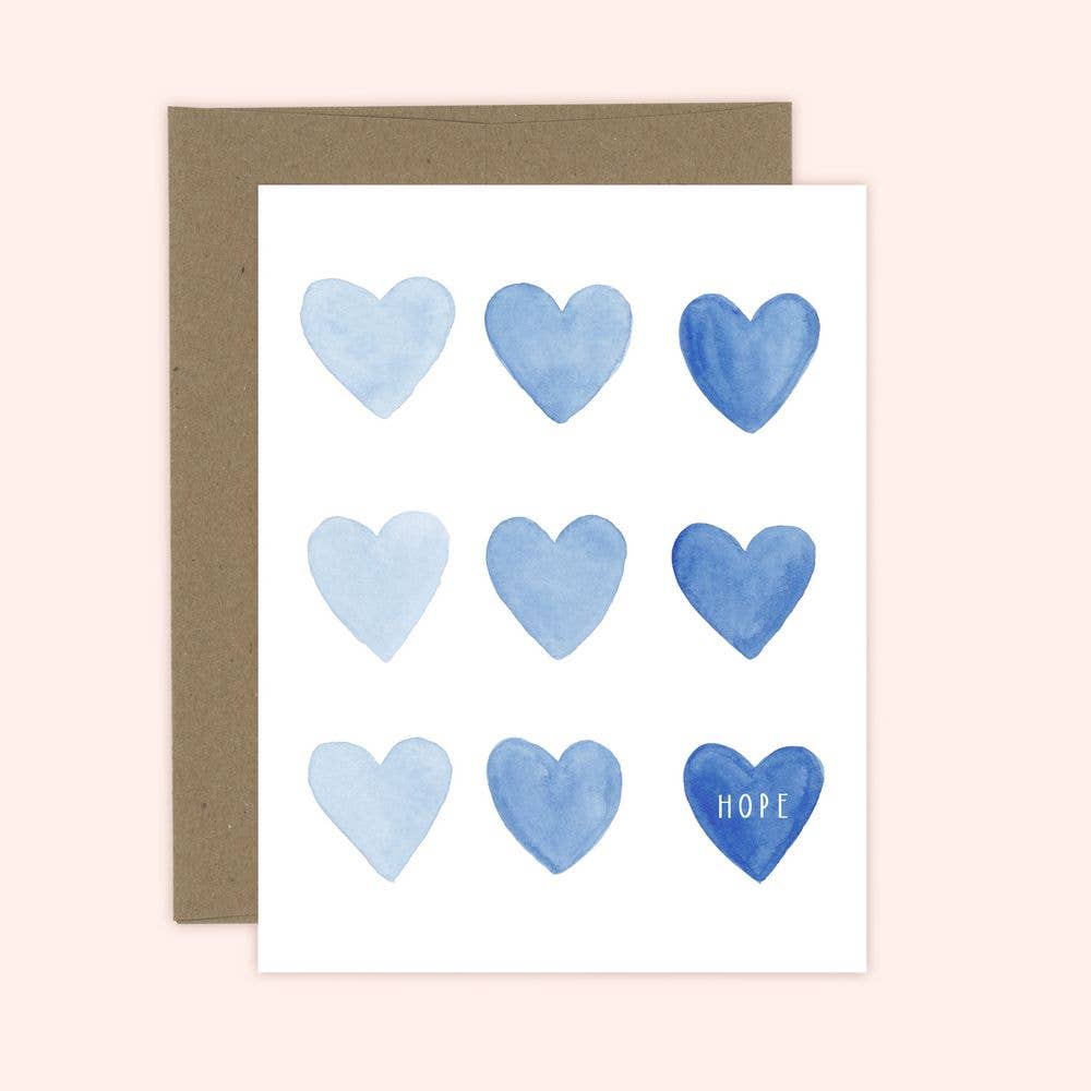 Hearts of Hope - Blue Encouragement & Sympathy Greeting Card