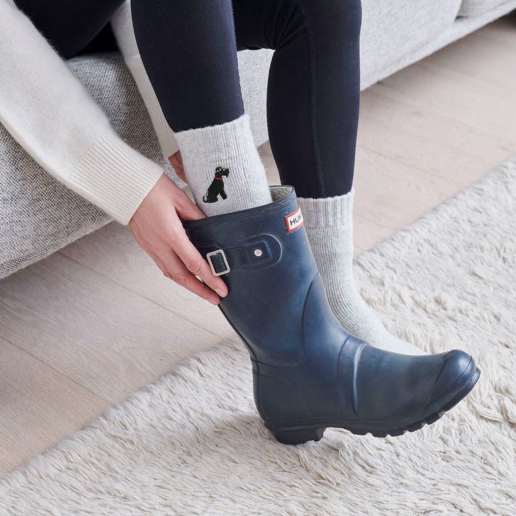 Dog Walking socks - Black Schnauzer