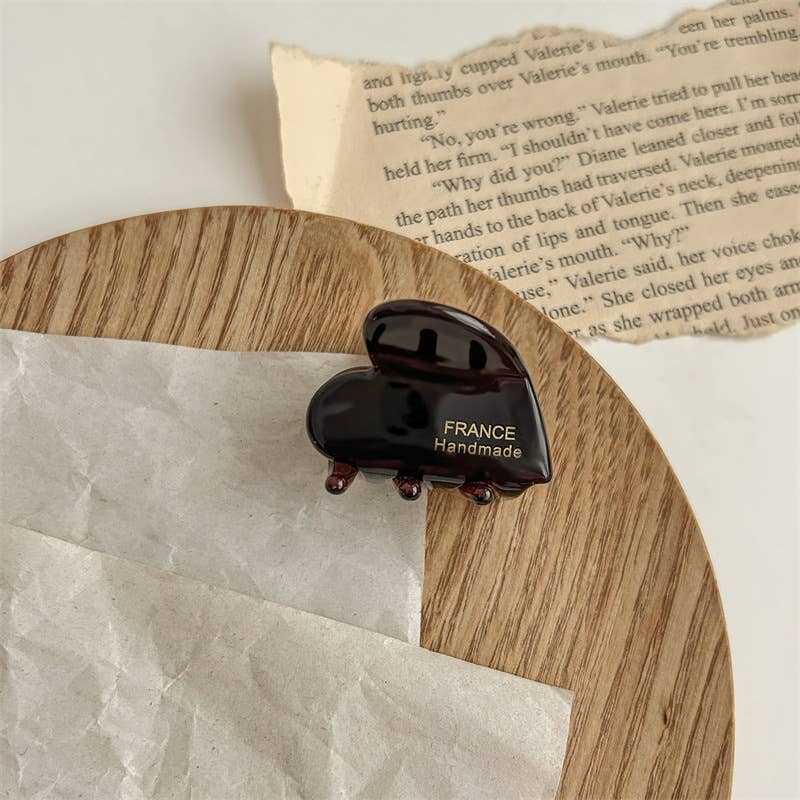 Chic Heart-Shaped Small Acetate Hair Claw Clips