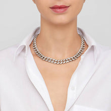 Load image into Gallery viewer, Flat Curb CZ Chain Necklace silver
